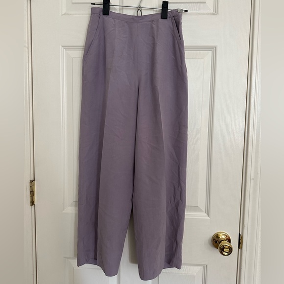 Vintage 100% Silk Slim Leg Trousers - Picture 1 of 4